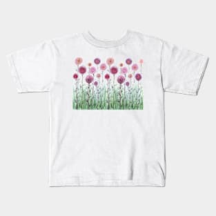 Abstract flower garden Watercolor artwork Kids T-Shirt